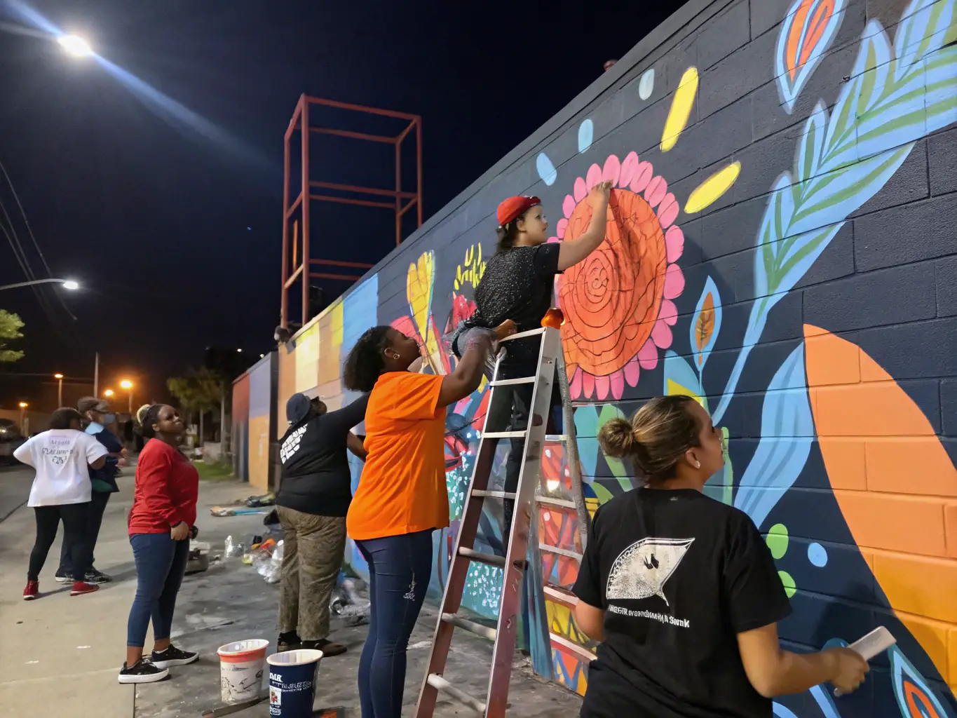 A photograph of volunteers and organizers working together to set up an event or maintain cycling routes, highlighting the collaborative spirit of the organization.