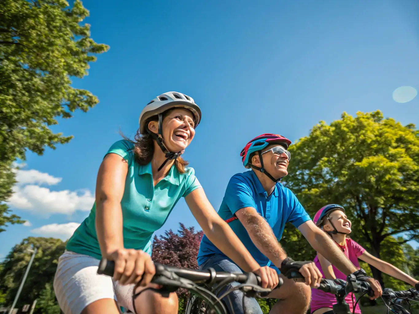 A photograph showcasing participants of all ages and abilities enjoying a community cycling program, with instructors providing guidance and support.